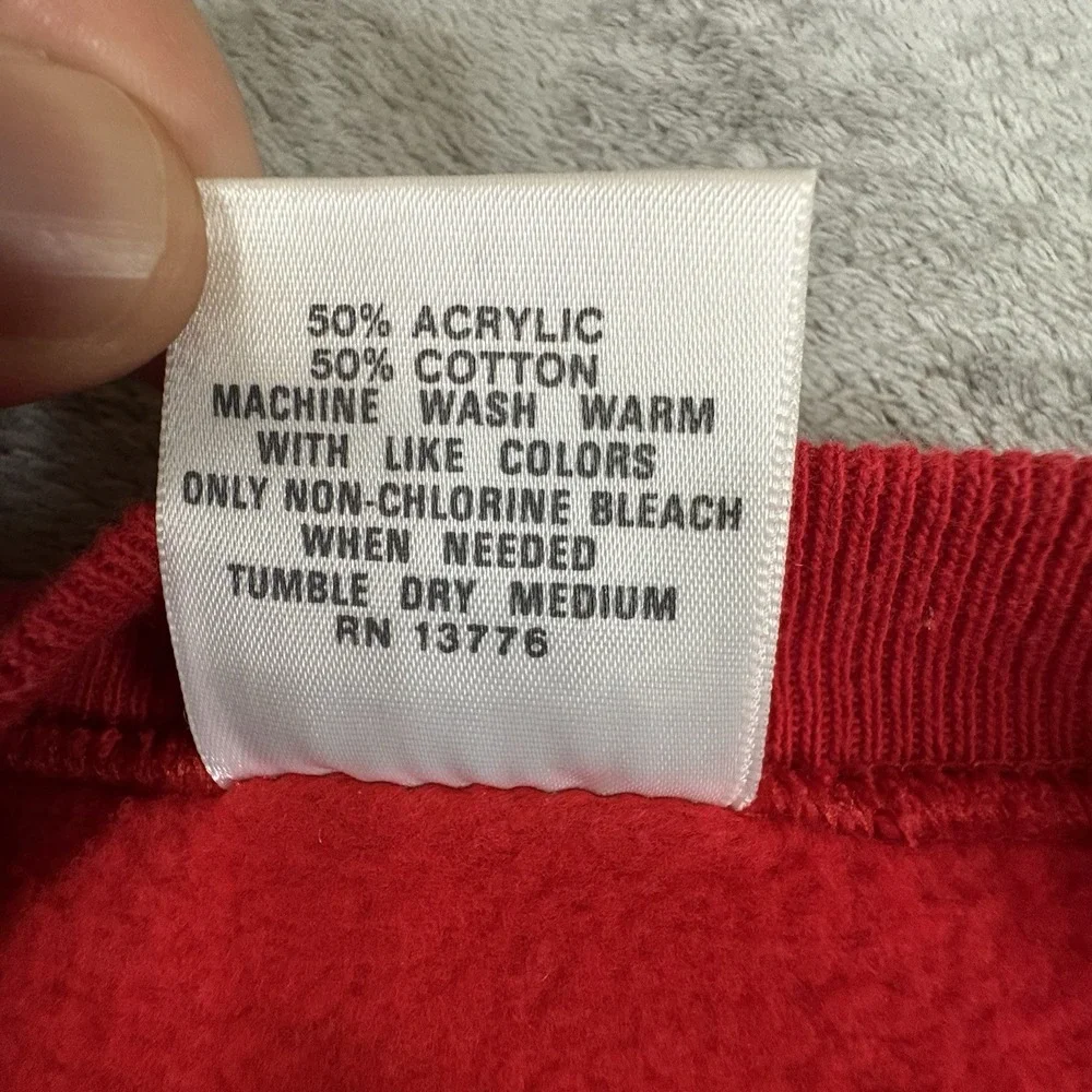 VTG Hanes Her Way Women's XL Red 1990 Christmas Penguin Sweatshirt Made in USA